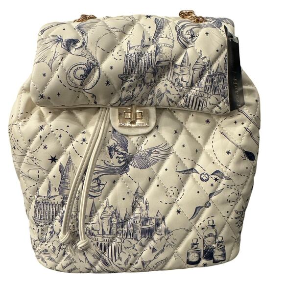 New! Harry Potter Hogwarts Icon Quilted Mini Backpack Rucksack - Picture 1 of 5